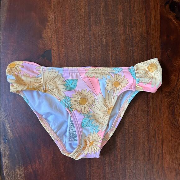 Billabong Sweet Sunset Swim Bikini Bottom Floral Pink Yellow NEW Girls Size 10 - Picture 1 of 5